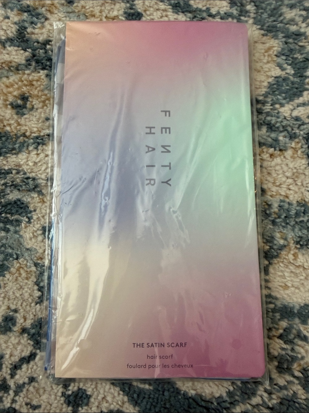 Fenty Hair The Satin Scarf – Blue and White Hair Wrap
